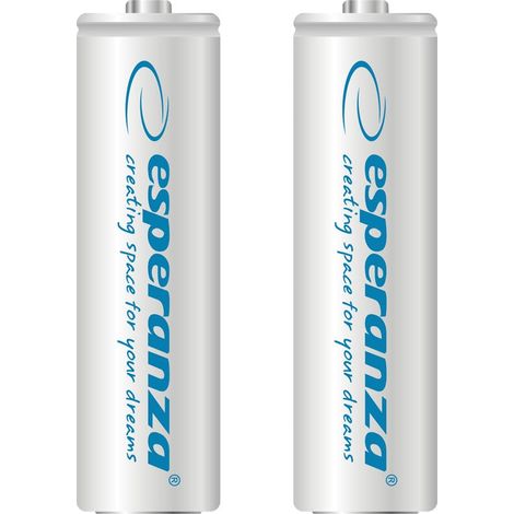 Batterie ricaricabili esperanza ni mh aa 2000mah 2pz bianco
