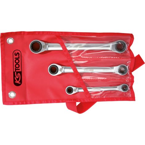 KS Tools - Jeu de clés polygonales à cliquet 4 en 1 GEARplus® - 503.4540