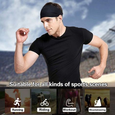 5 paquets de bandeaux de sport pour hommes, bandeau d'entraînement évacuant l'humidité, bandeaux pour la course à pied, le cycli (1/4)