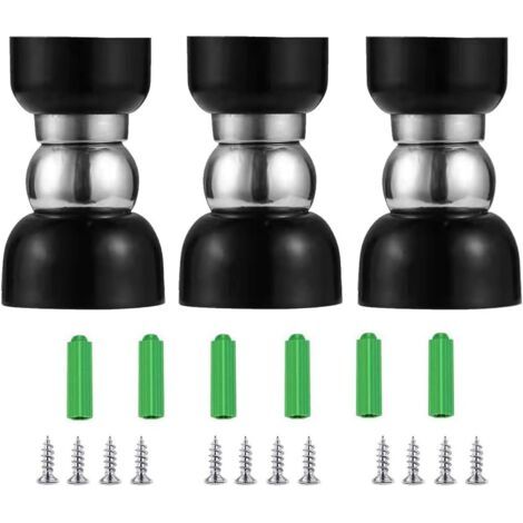 3 Pièces Butoir de Porte Magnétique,Acier Inoxydable Butées Arrêts de Porte Door Stoppers pour Montage Mural ou au Sol avec Vis - 55x34x30mm