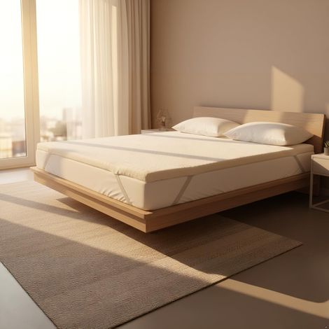Caleffi - Topper Matrimoniale Memory Foam 160x190 - Topper in Memory 6 cm – Elastici agli Angoli e Tessuto Sfoderabile Antibatterico - Copri Materasso Fresco e Rinfrescante - Made in Italy (1/5)