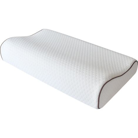 Almohada de espuma viscoelástica, diseño ergonómico ondulado, tejido transpirable, soporte cervical, para dormitorio (1/5)
