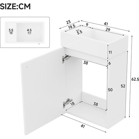 Couchtisch aus MDF in Weiß 41 x 23 x 62.5 cm HOMAIRE (1/5)