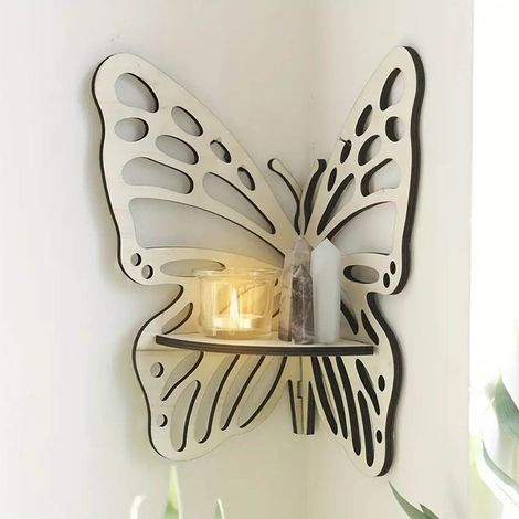 Etagere D'Angle - Etagere Murale Creuse 30 x 28 cm - Pour Decoration Et Rangement Dans Les Coins De Piece - 1 Unite (1/4)