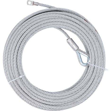 Câble de treuil de remorquage 12 000 lb, câble en acier inoxydable de 9,1 mm de diamètre et de 24 m de longueur pour treuils de remorque (1/5)