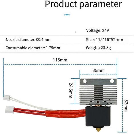 Kit de tête d'impression 3D pour Elegoo Neptune 4 : bloc chauffant, tige chauffante, thermistance, extrudeur pour Elegoo Neptune 4 Pro (1/5)
