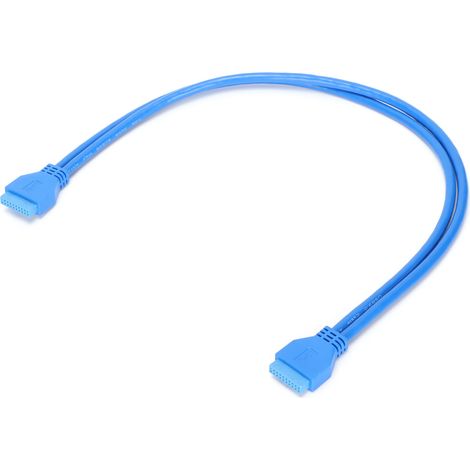 Câble d'extension USB 3.0 20 broches mâle-mâle, 50 cm, compatible USB 2.0 et 1.1