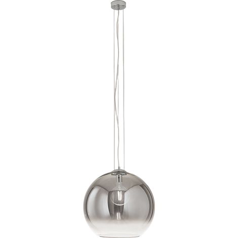 Suspension En Verre Soufflé Série 10S48526, Couleur Fumé Transparent Dégradé Et Chrome Poli, Culot E27, Diamètre 45 Cm, Hauteur 191 Cm - Perenz (1/3)