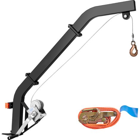 Mophorn Polipasto para Ciervos Montado en Árbol,Capacidad de 160kg,Grúa de Caza con Cabrestante y Correa de Trinquete,Ideal para Desollar, Limpiar, Colgar Alimentos y Preparar el Terreno, Color Negro