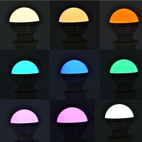 Ampoule LED RGBW sept couleurs E27 3W avec télécommande (1/5)