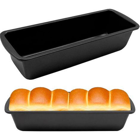 rechteckige Brotbackformen, 27 x 9,5 x 6 cm, kastenförmige Kuchenform, Edelstahl-Brotbackform, Kuchenform mit Antihaftbeschichtung, rechteckige Brotbackformen für (1/5)