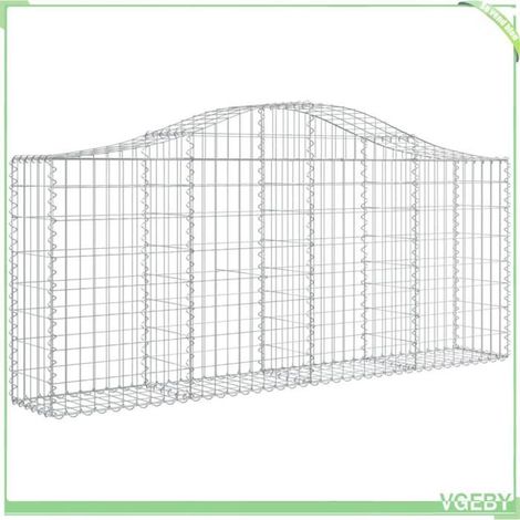 Panier de gabion arqué - FAFEICY - 153384 - 200x30x80/100 cm - Fer galvanisé - Diam. fil 3,5 mm (1/4)