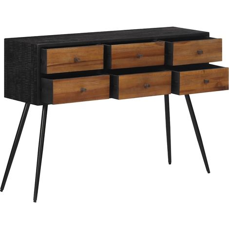 Maison Exclusive - Tavolo Consolle con Cassetti 116x30x76cm Teak Massello Recupero (1/5)