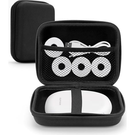 Mini Pochette pour SUPVAN Etiqueteuse Bluetooth, Portable Imprimante D'étiquettes Case, Pochette Cable Rangement pour imprimante d'étiquettes E10, Nelko P21/NIIMBOT D11/Pristar P15 (16136 cm) (1/5)