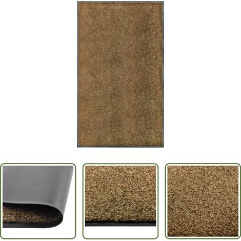 vidaXL Innenfußmatte -  Fußmatte Waschbar Braun 90x150 cm (1/5)