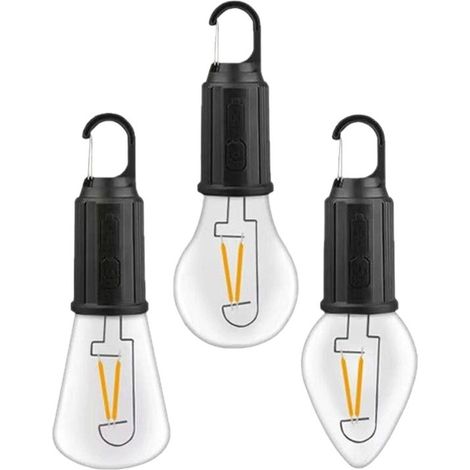 Solar-powered rechargeable camping light bulb, multi-functional portable tent light, outdoor bulb light, spherical camping light (1/2)