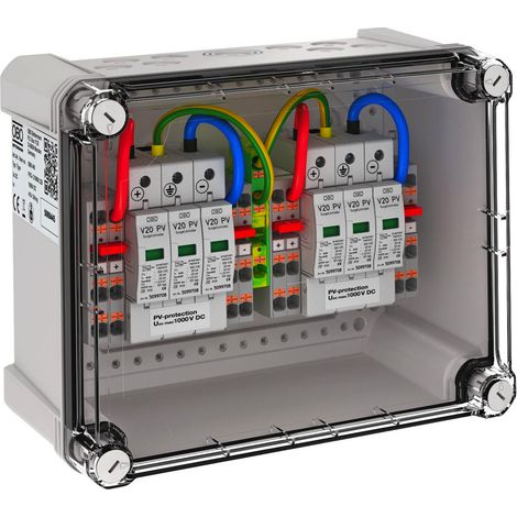 OBO Bettermann Caja de conexión del generador 2x2 String fotovoltaico a 2 MPP WR 1000V DC gris claro RAL 7035, 5088445
