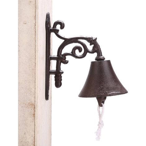 Campana rústica de hierro fundido - Campana de cierre - Campana de mano - Timbre decorativo vintage para puerta de jardín de casa de campo (1/2)