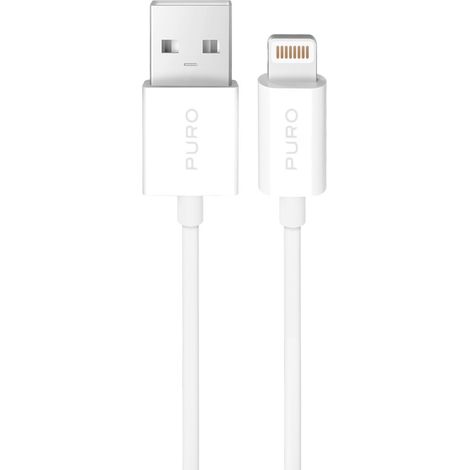 Cable USB-A - Lightning para iPhone, TPE, 12 W, 3 m - Blanco