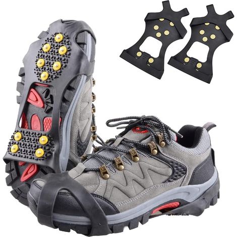 Crampons anti-dérapants pour chaussures – Crampons de glace et de neige, en silicone, accessoires d’hiver (Taille M) (1/5)