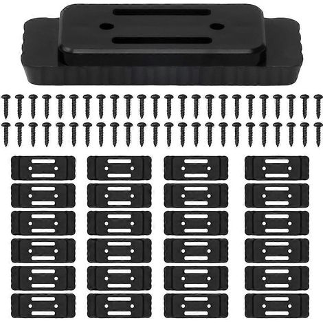 Lot de 24 pieds de fixation pour Milwaukee Packout, pour accessoires Milwaukee Packout, système de fixation par pieds avec 48 clous, noir (1/5)