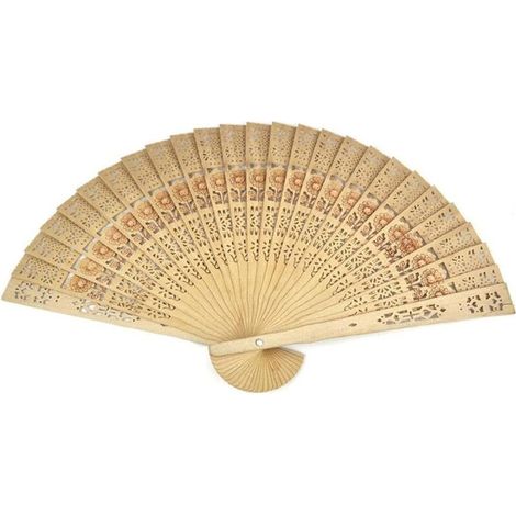 Éventail pliable en bambou naturel, décoration murale écoresponsable, idée cadeau anniversaire ou mariage - bricolage créatif (1/4)