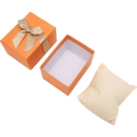 Boîte de rangement pour montre avec nœud papillon, coffret cadeau pour montre (Noël, anniversaire, etc.) - Orange (1/5)