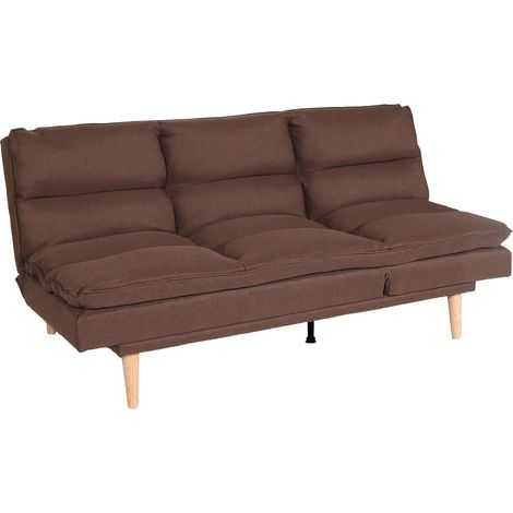 Schlafsofa HHG-368, Gästebett Schlafcouch Couch Sofa, Schlaffunktion Liegefläche 180x110cm Stoff/Textil braun