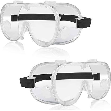 2 gafas de seguridad tipo máscara, protección ocular, material PC+plástico, resistentes a salpicaduras y arena, para decoración, laboratorios e industria farmacéutica. (1/5)