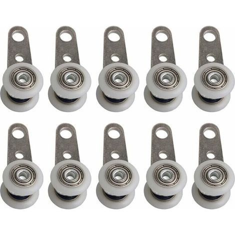 Lot De 10 Roulettes Pour Baies Vitres Ou Portes Coulissantes - En Mtal Et En Plastique - 4,5 X 1,9 Cm, (1/4)