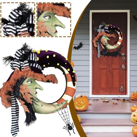 Guirlande Décorative Citrouille Porte Suspendue Couronne Maison Hantée Halloween (1/5)