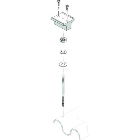 Bosch Accessori collettori piani FKA 4-2 Collegamento tetto tetto ondulato/lamiera, 4 pezzi, 8718531025