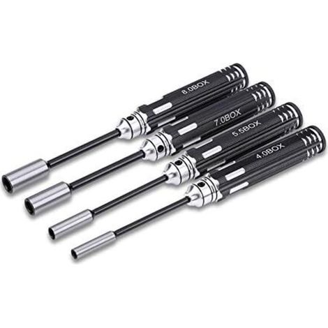 CSPARKV 4PCS Hex Socket Nut Drivers, Modèle de Conducteur de Prise de Sortilège de Peu de Jambe de Tige Hexagonale pour la Voiture de RC (1/5)
