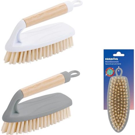 1 Pezzo Spazzola Bucato o Pavimenti Bamboonet 17 cm 2 Colori