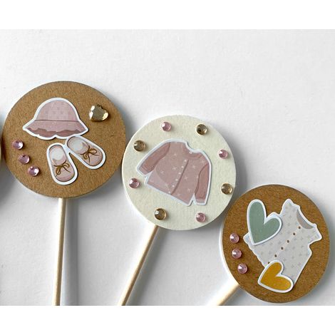 Adesivi decorativi con glitter BABY GIRL di un anno 25 pezzi (1/3)