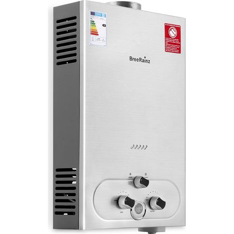 Chauffe-eau gaz instantané 20 LPM – 40 KW – Pression d'eau 0,1 bar – Fonctionne au GPL (Butane/Propane) – Affichage numérique LED - 20LPM