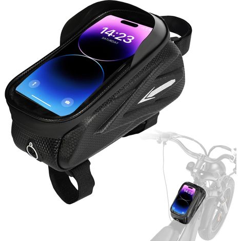 Sacoche de cadre rigide compatible avec les vélos électriques Ridstar Q20/Q20 Pro Lite, pochette étanche pour téléphone, sacoche de cadre, passage pour câble d'écouteurs (1/5)