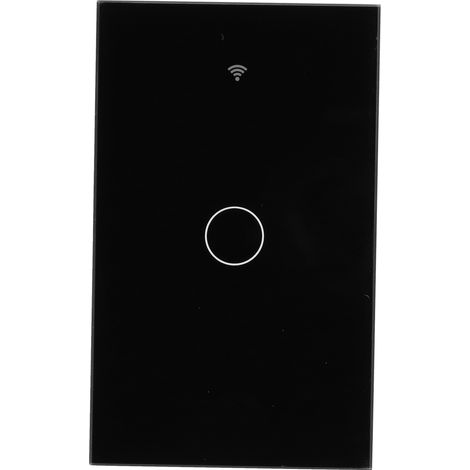 Einzel-Touch-Schalter für Zigbee Tuya Fernbedienungs-Wandschalterplatte mit Sprachsteuerung 100–240 V, Schwarz (1/5)
