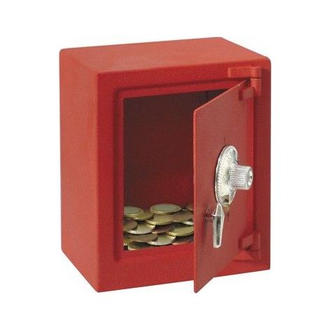 HUCHA CAJA FUERTE ROJO