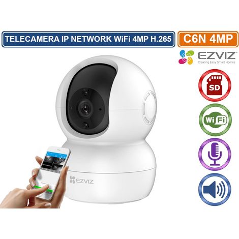 EZVIZ C6N TELECAMERA IP NETWORK MOTORIZZATA WIFI 2.4 GHZ DA INTERNO 4MP REGISTRA SU SD AUDIO BIDIREZIONALE (1/5)