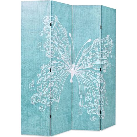 Cloison de séparation pliable 160 x 170 cm Papillon Bleu