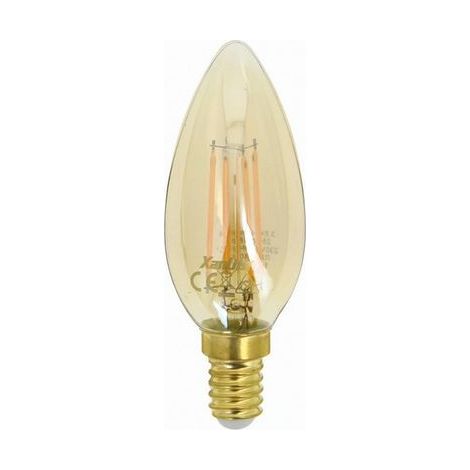 Flammen-Effekt-LED-Ampulle im Retro-Stil aus amberfarbenem Glas, E14-Fassung, 4 W (entspricht 30 W), 350 lm, warmweißes Licht (2700 K), ideal für Kronleuchter, Wandlampen und Vintage-Leuchten (1/5)
