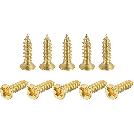 Vis à bois en laiton, connecteur autotaraudeur à tête plate Phillips M2 x 8 mm pour porte (1/5)