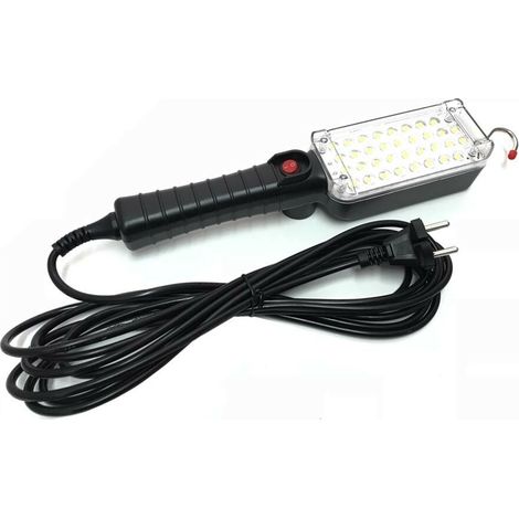 Lampada Da Lavoro Torcia 34 Led Smd Luce Bianca Gancio Calamita Officina Garage