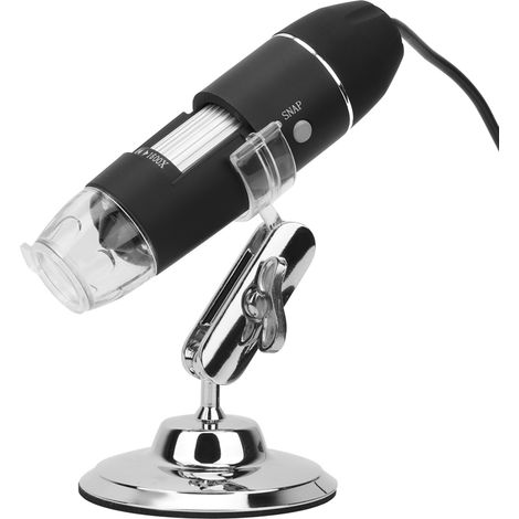 Microscope numérique X4 1600X avec caméra LED HD et support (1/5)
