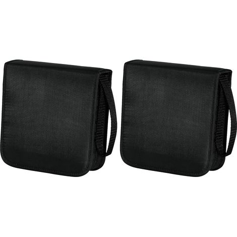 Lot de 2 classeurs CD noirs capacité 40 disques DVD/Blu-ray à feuilles mobiles, pochette portable gain de place maison bureau (1/5)