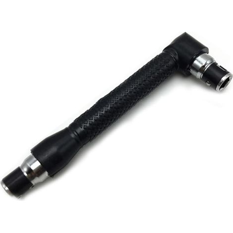 Clé à Douille Double en L en Fer Noir Grosse Ténacité, Poignée Antidérapante, pour Atelier et Travail à Domicile, Adaptée aux Embouts de Vissage et Vis