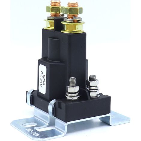 Ahlsen Hochstrom-Starterrelais, 500 A, DC 24 V, 4-polig, Auto-Autostart-Schütz, Doppelbatterien, Trennschalter, Ein-/Ausschalter