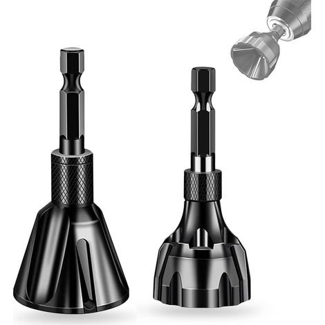 Juego de 2 herramientas de desbarbado de varillas roscadas, herramienta de desbarbado de 3-20 mm y 5-25 mm, herramienta de desbarbado externa extraíble, cortador de metal para reparar acero, cobre y l (1/5)