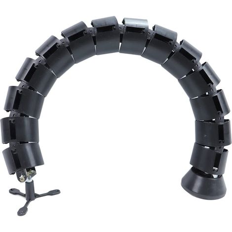 Kit de gestión de cables, organizador de cables flexible y ajustable para escritorio, negro, 1 pieza (redondo, 76 cm) (1/5)